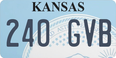 KS license plate 240GVB