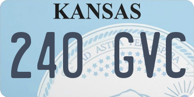 KS license plate 240GVC