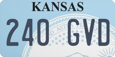 KS license plate 240GVD