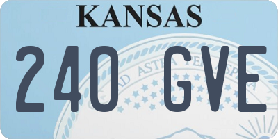 KS license plate 240GVE