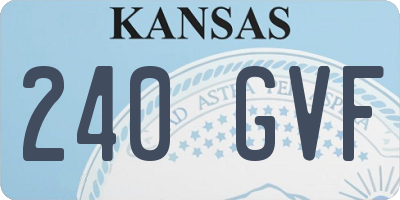 KS license plate 240GVF