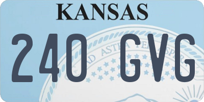 KS license plate 240GVG