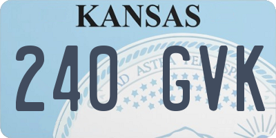 KS license plate 240GVK