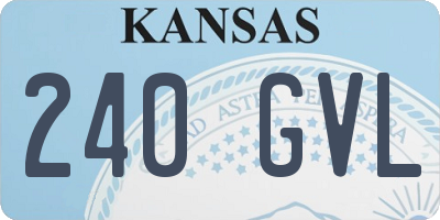 KS license plate 240GVL