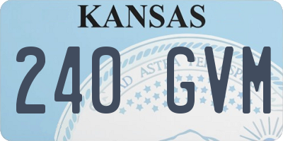 KS license plate 240GVM