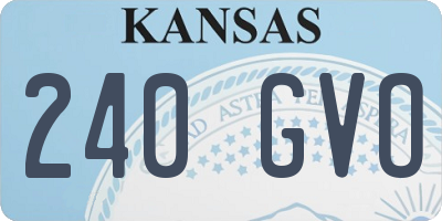 KS license plate 240GVO