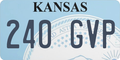 KS license plate 240GVP