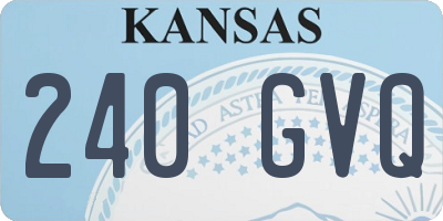 KS license plate 240GVQ