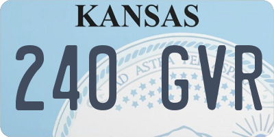 KS license plate 240GVR
