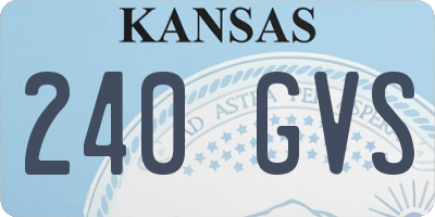 KS license plate 240GVS