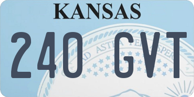 KS license plate 240GVT