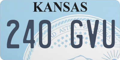 KS license plate 240GVU
