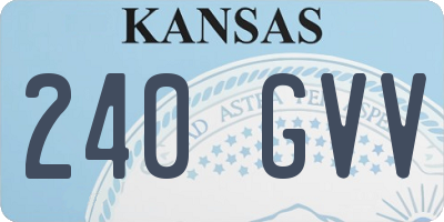 KS license plate 240GVV