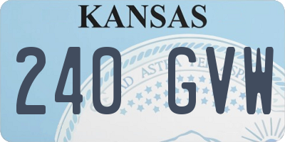 KS license plate 240GVW