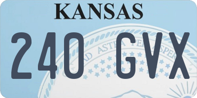 KS license plate 240GVX