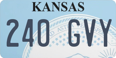 KS license plate 240GVY