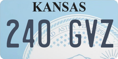 KS license plate 240GVZ