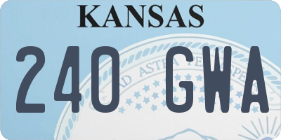 KS license plate 240GWA