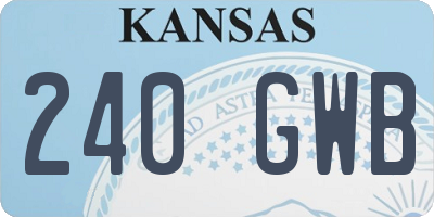 KS license plate 240GWB