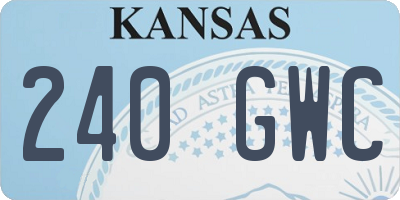 KS license plate 240GWC