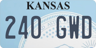 KS license plate 240GWD