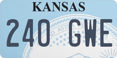 KS license plate 240GWE