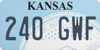 KS license plate 240GWF