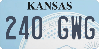 KS license plate 240GWG