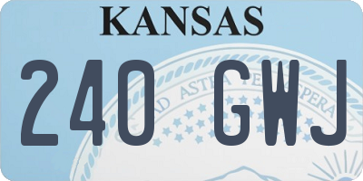 KS license plate 240GWJ