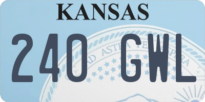 KS license plate 240GWL