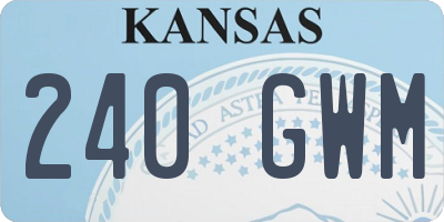 KS license plate 240GWM