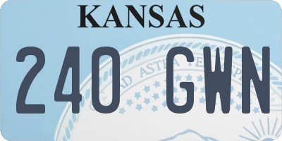 KS license plate 240GWN