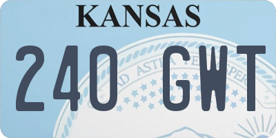 KS license plate 240GWT