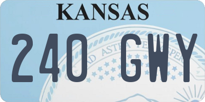 KS license plate 240GWY