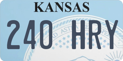 KS license plate 240HRY