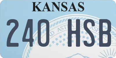KS license plate 240HSB