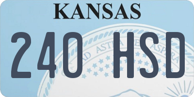KS license plate 240HSD