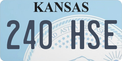 KS license plate 240HSE