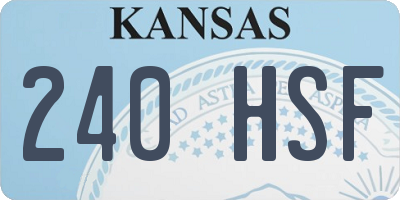 KS license plate 240HSF