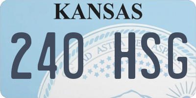 KS license plate 240HSG