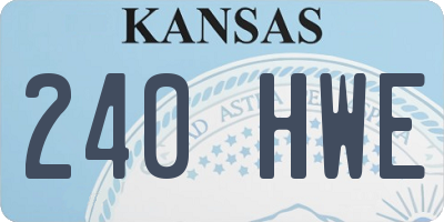 KS license plate 240HWE