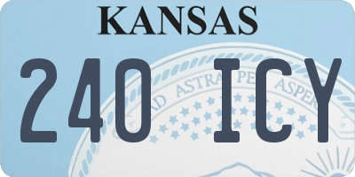 KS license plate 240ICY