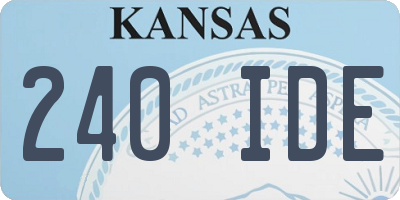 KS license plate 240IDE