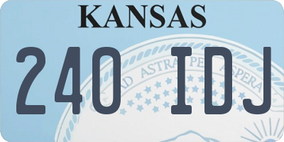 KS license plate 240IDJ