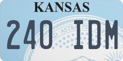 KS license plate 240IDM