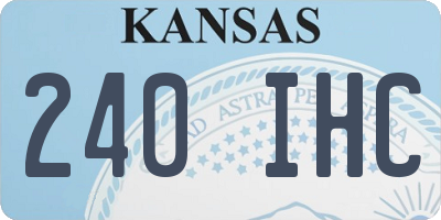 KS license plate 240IHC
