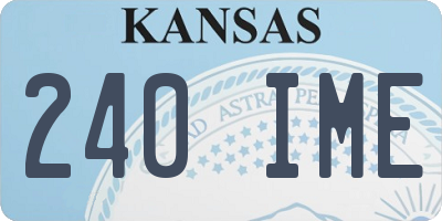 KS license plate 240IME