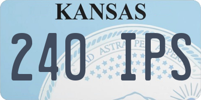 KS license plate 240IPS