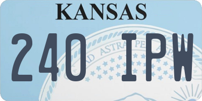 KS license plate 240IPW