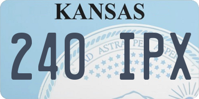 KS license plate 240IPX